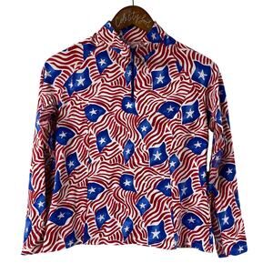 Ibkul long sleeve zip pullover youth XL American Flag print